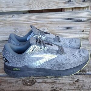 Brooks Ghost Neutral Running Shoes - Gray with Lime Accents